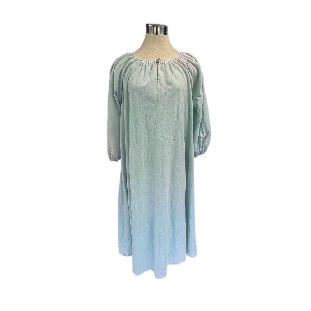 🌶️ Sears 1982 Vintage Mint Green Nylon Tricot Long Nightgown One Size